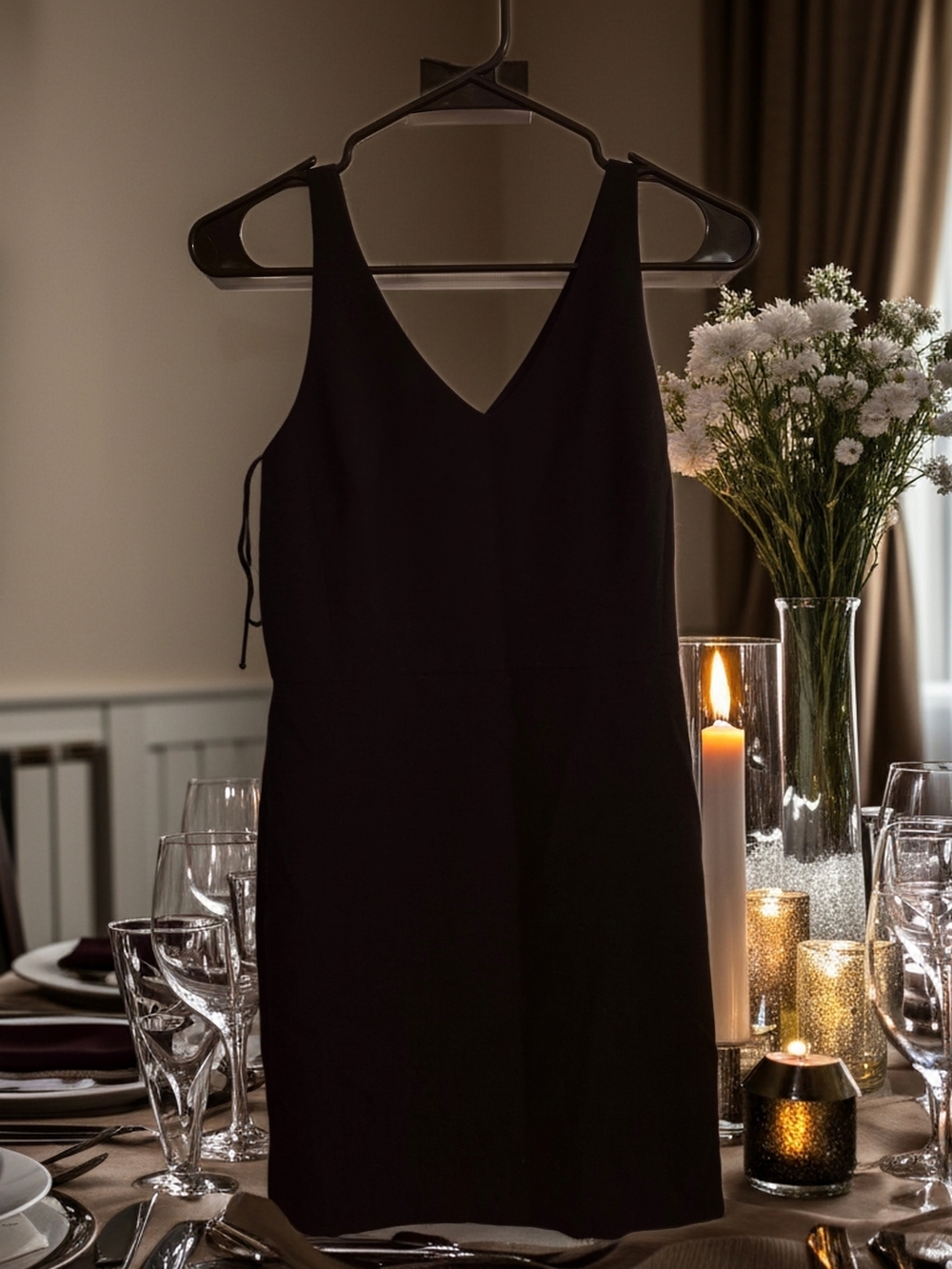 The Loft Black Sleeveless V-Neck Dress -